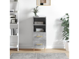 Buffet cuisine, meuble de rangement, bahut gris béton 34,5x34x90 cm bois d'ingénierie shl75908