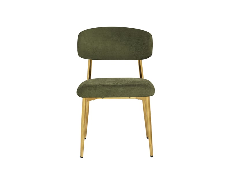  Lot de 6 chaises de salle à manger rembourrées vertes et dorées, 51 x 50 x 81 cm  - Conforama A