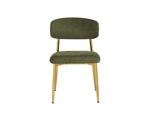 Lot de 6 chaises de salle à manger vert et doré, 51 x 50 x 81 cm