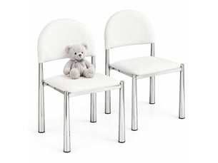 Lot de 2 chaises de salle à manger,45x48x80 cm,similicuir,blanc