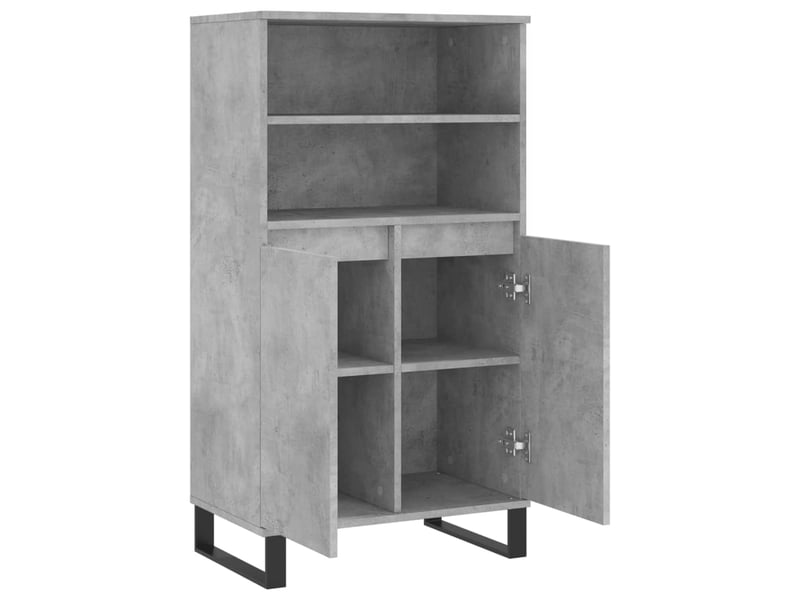  Buffet haut - bahut - meuble de rangement gris béton 60x36x110 cm bois d'ingénierie  - Conforama E