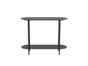 Console à deux niveaux en métal noir h77 cm - sasha