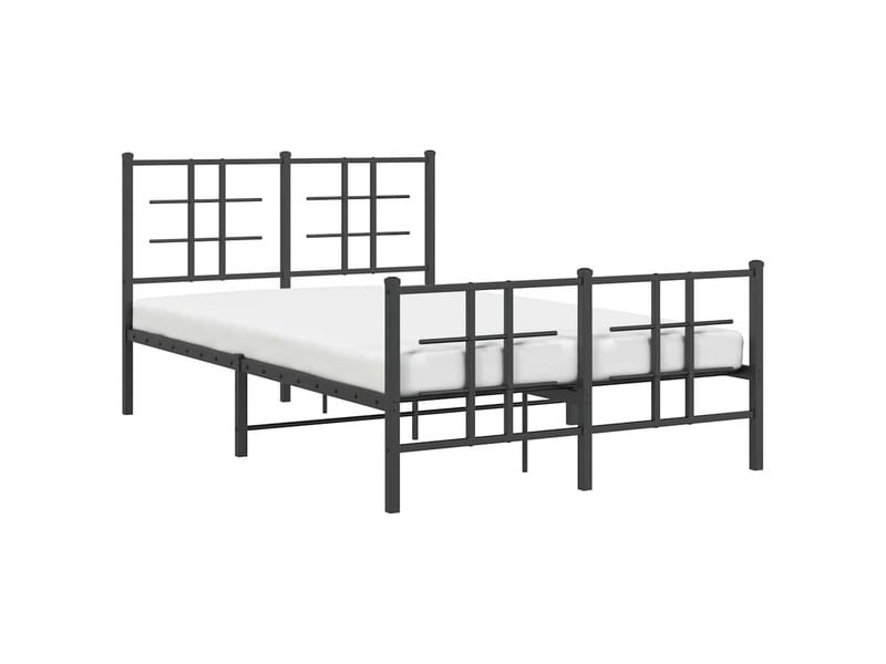  Lit double- lit adulte -  cadre de lit métal sans matelas avec pied de lit noir 120x190cm  - Conforama C