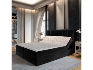 Lit avec rangement 140x200 cm <strong>MASSENO</strong>  <strong></strong> coloris noir