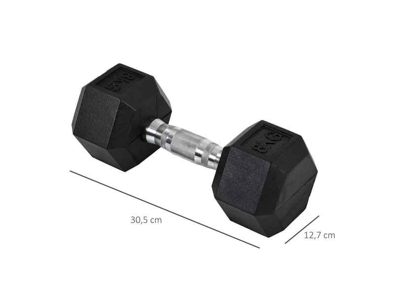  Haltères hexagonales, lot de 2 haltères avec poignées moletées, en fonte, 2 x 8 kg, pour hommes et femmes, usage domestique, salle de sport, musculation  - Conforama E