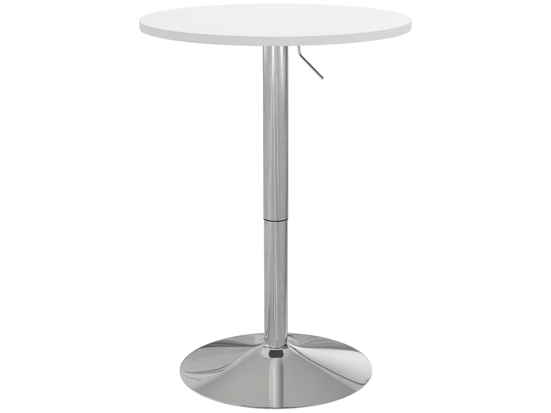  Table de bar,table haute de cuisine, mange-debout mdf, acier blanc 60x60x91cm  - Conforama B