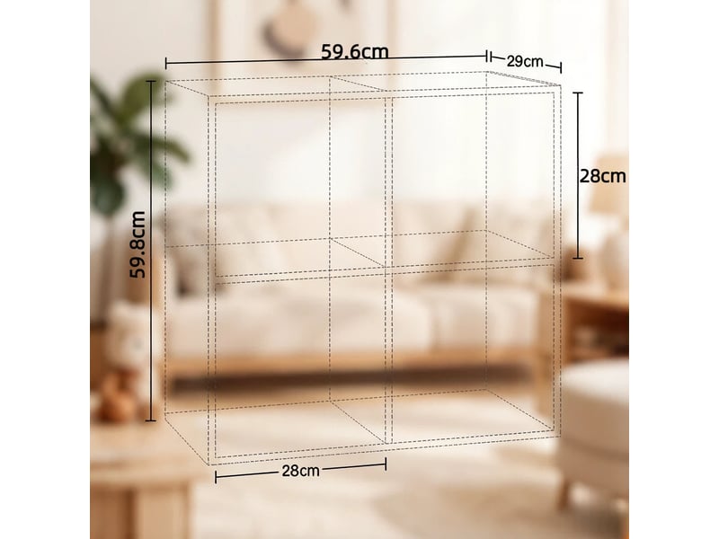  Bibliothèque à 4 cases meuble de rangement marron rustique 59.6x29x59.8 cm T5828P514816 - Conforama C