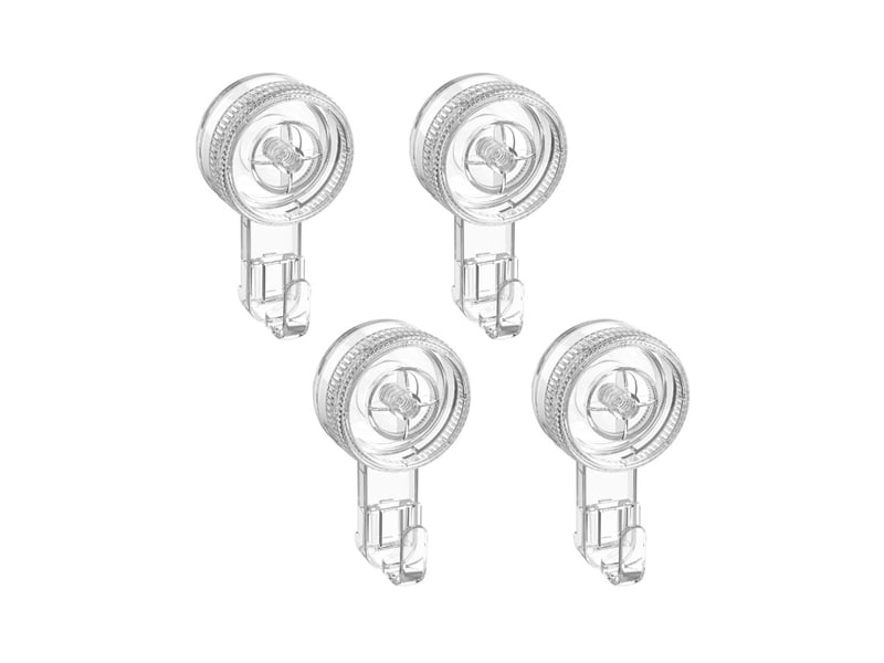Lot de 4 crochet ventouse mural transparent,crochet mural plastique | puissant 5kg, patère porte serviette salle de bain attache - Conforama A