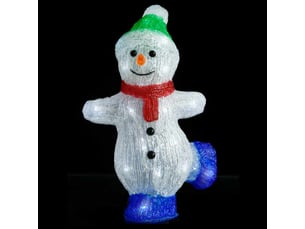 Silhouette de bonhomme de neige de noël led acrylique 30 cm