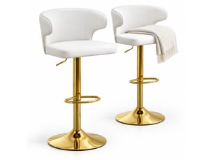 tabouret de bar assise réglable en hauteur <strong>HAVRYA</strong> - blanc