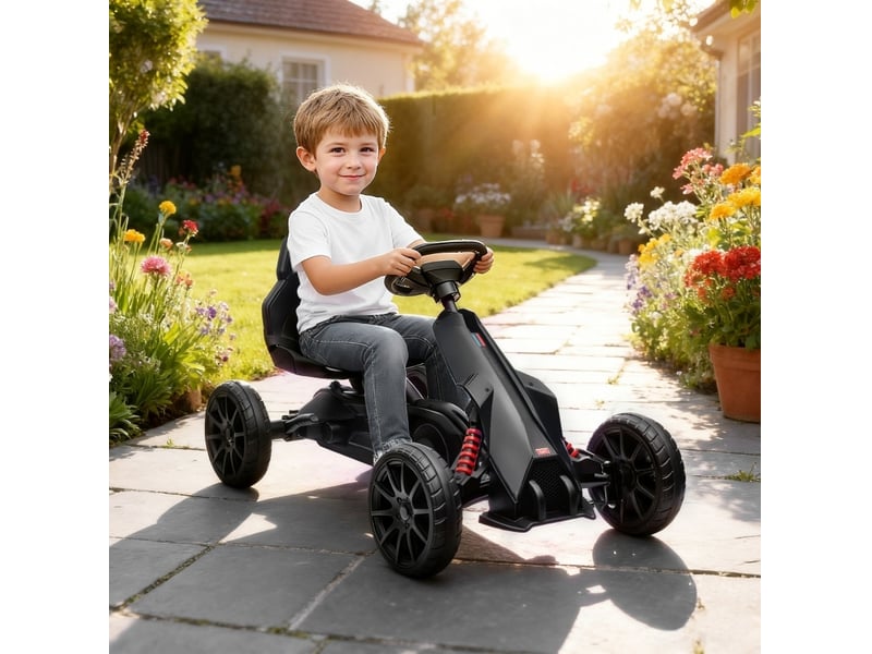  Kart à pédales enfant 100x58x58,5 cm siège réglable noir  - Conforama B