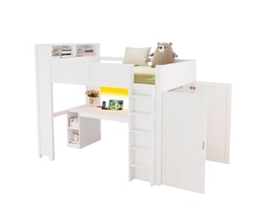 Lit combiné 90x200 cm DESVIAE coloris blanc