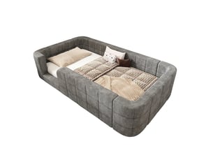 Lit simple 90x190 cm WISHDOR   coloris gris