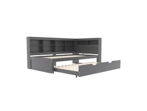 Lit banquette 90x200 cm coloris gris