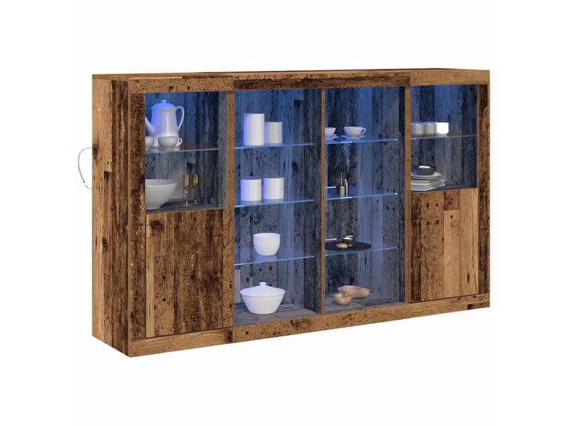  Buffet - bahut - meuble de rangement led bois ancien 163 x 37 x 100 cm bois d'ingénierie  - Conforama C