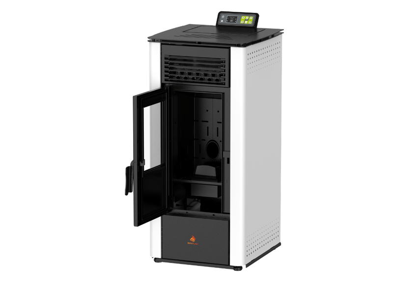  Poêle à granulés étanche emma 10 kw + télécommande - blanc  - Conforama C