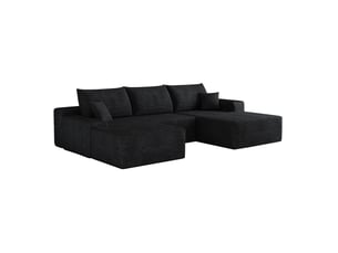 Canapé d'angle modulable 4 places avec méridienne en l 270 cm noir