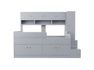Lit avec rangement 90x200 cm <strong></strong> <strong></strong> coloris gris
