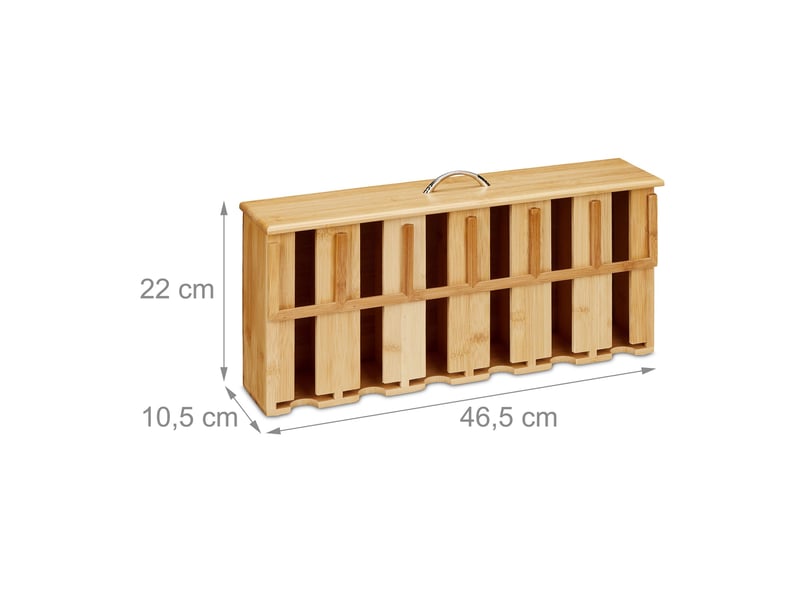  Boîte à thé décorative avec 6 compartiments pratique rangement optimal 30 x 20 x 15 cm en bambou naturel 13_0015149  - Conforama A