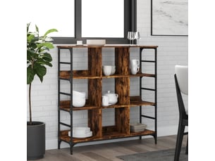 Buffet - bahut - meuble de rangement chêne fumé 102x32x103,5 cm bois d'ingénierie