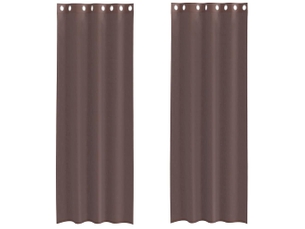 Lot de 2 rideaux en voile, voilages avec œillets marron 140x260 cm cf44378