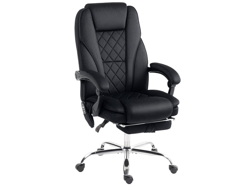  Fauteuil de bureau isolvay massant chauffant inclinable velours noir  - Conforama A