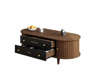 Table basse ovale coloris noir <strong></strong> <strong></strong> - 50 cmx100 cm