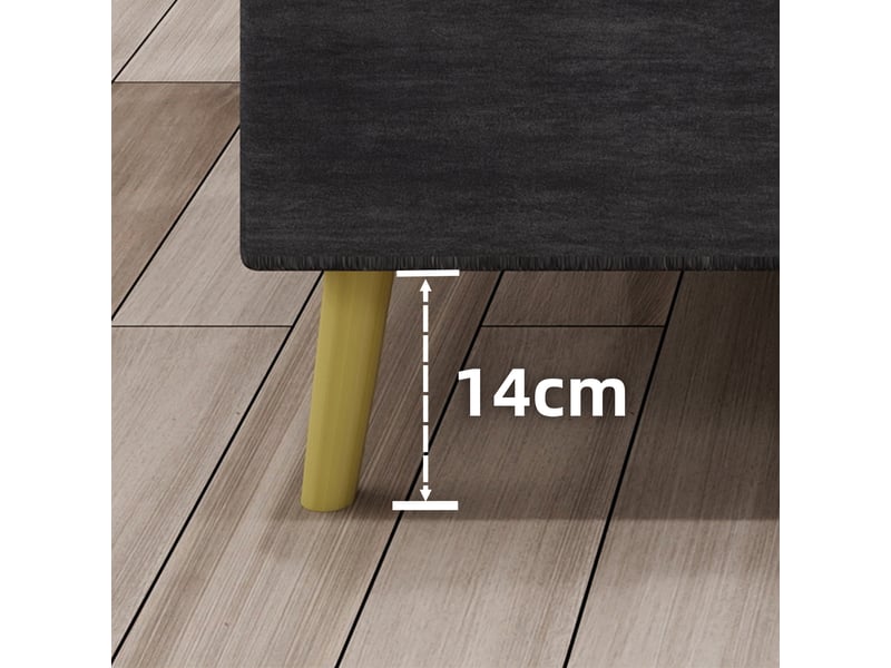  Lit enfant 90x200 cm avec tête dessin animé, tissu et métal, gris, sans matelas  - Conforama D