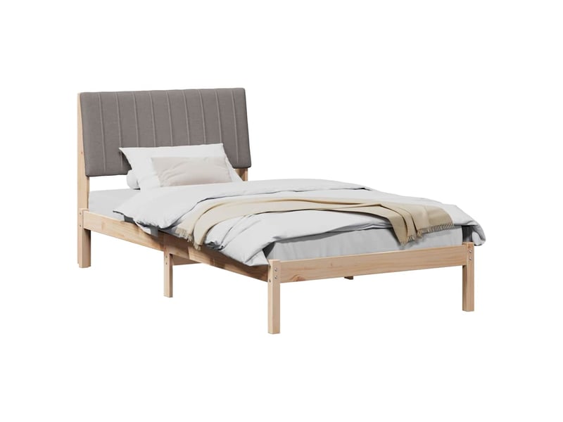  Lit simple- lit adulte -  cadre de lit avec tête de lit marron 100 x 200 cm pin massif  - Conforama B