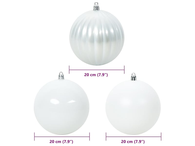  Ensemble de boules de noël xxl 4 pcs blanc ø 20 cm plastique  - Conforama E