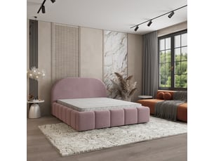 Lit coffre 200x200 cm <strong>MASSENO</strong> <strong></strong> coloris rose