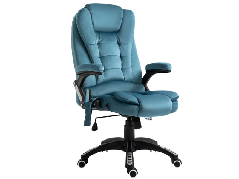 Fauteuil de bureau gaming avec massage et chaleur, réglable, bleu, 68x72x110-120 cm, 120 kg - Conforama A