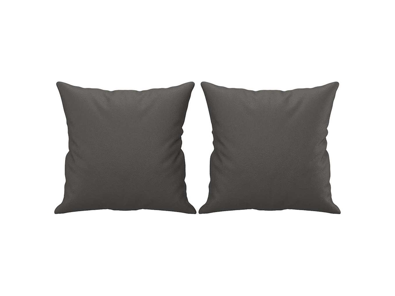  Lot de 2 coussins décoratifs gris 40x40 cm similicuir cf60864  - Conforama A