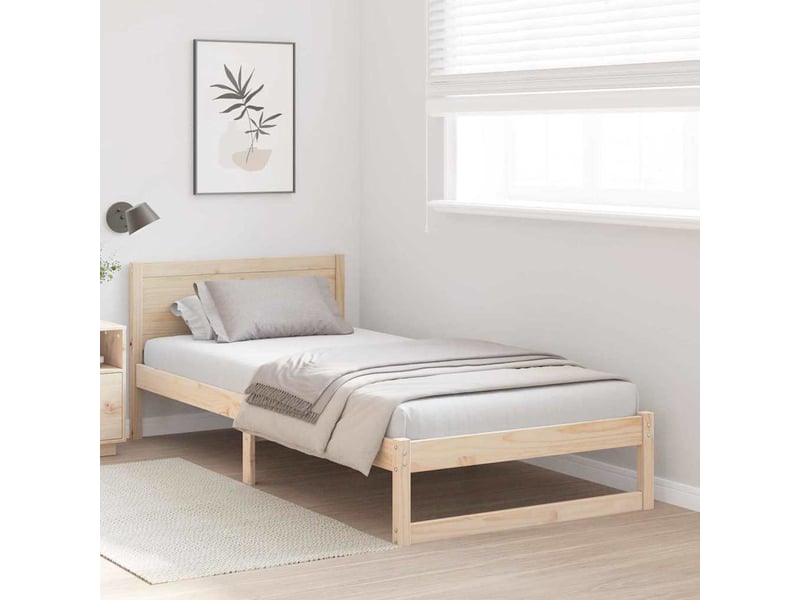  Lit simple- lit adulte -  cadre de lit avec tête de lit naturel 80 x 200 cm pin massif  - Conforama B