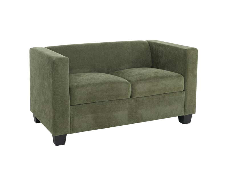  Canapé 2 places lille, canapé lounge 2 places, suspension nosag, tissuchenille (260 gm²) 136 cm - vert  - Conforama A