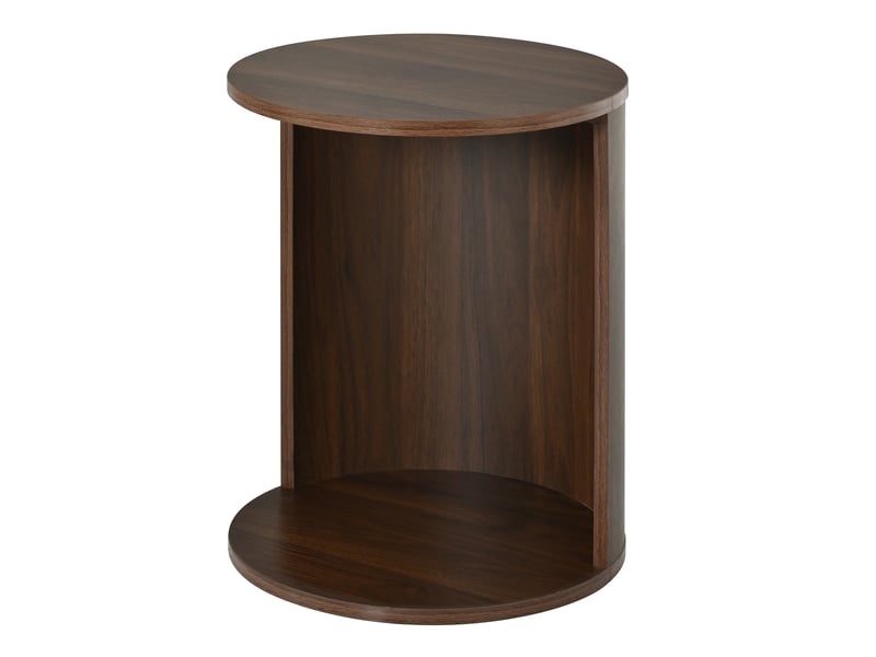  Table d’appoint ronde,38x38x47,5 cm,avec tabouret intégré,mdf,coloris noyer  - Conforama E