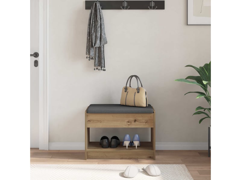  Banc d'entrée, banc interieur chêne artisanal 63x38x45 cm  - Conforama D