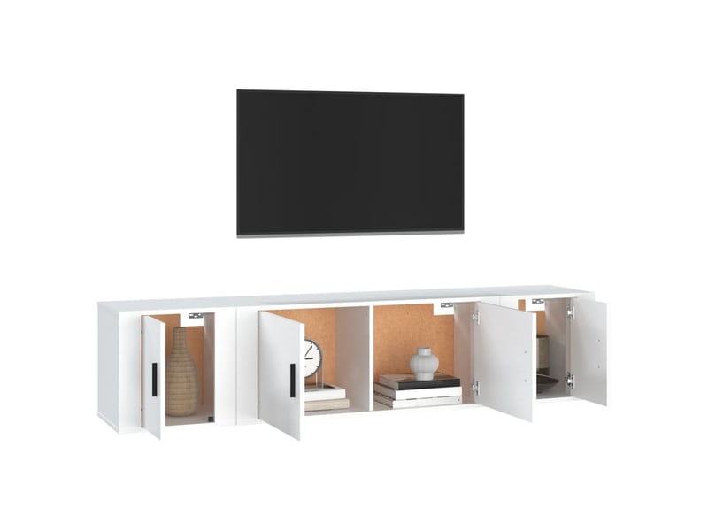  Ensemble de meubles tv 3 pcs blanc bois d'ingénierie shl63311  - Conforama C