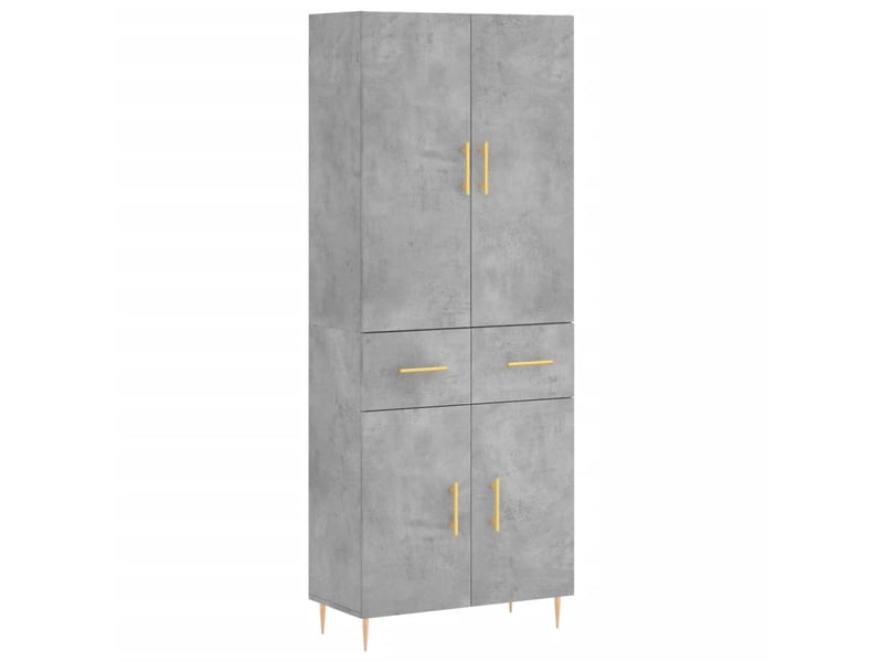  Buffet haut - bahut - meuble de rangement gris béton 69,5x34x180 cm bois d'ingénierie  - Conforama A