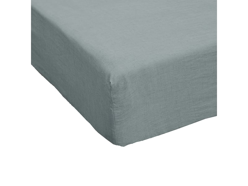  Drap housse 90x190+30 cm lin rosalie azur PD24886 - Conforama A