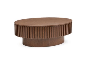Table basse ovale coloris bois foncé MODENUIT   - 60 cmx98 cm