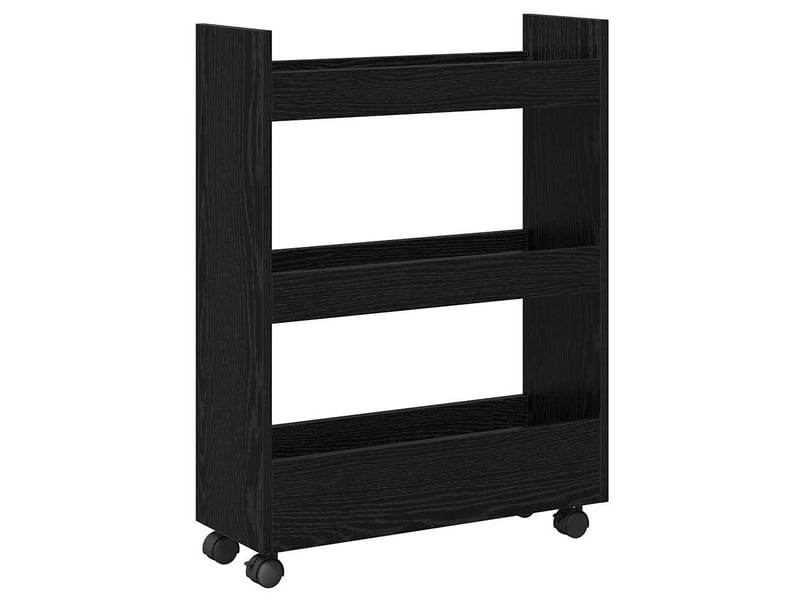  Chariot de rangement étroit pour bureau chêne noir 60x22x80 cm  - Conforama A