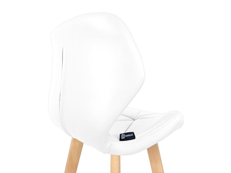  Lot de 2 chaises de bar scandinaves fata 67 cm en simili cuir blanc avec pieds en bois 148-FATA - Conforama E