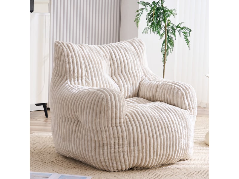  Repose pied - rembourré - beige - pour salon et séjour 100x94x70cm - Conforama A