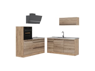 Vicco cuisine, sonomachêne doré, 160cm plan de travail marbre
