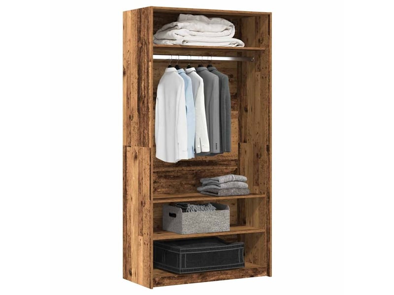  Garde-robe, armoire de rangement vieux bois 100x50x200 cm bois d'ingénierie shl18685  - Conforama B