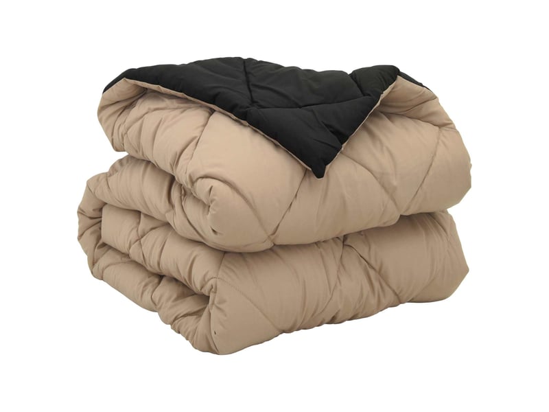  Duvet - couette complet toute l'année noir et taupe 155 x 220 cm  - Conforama E