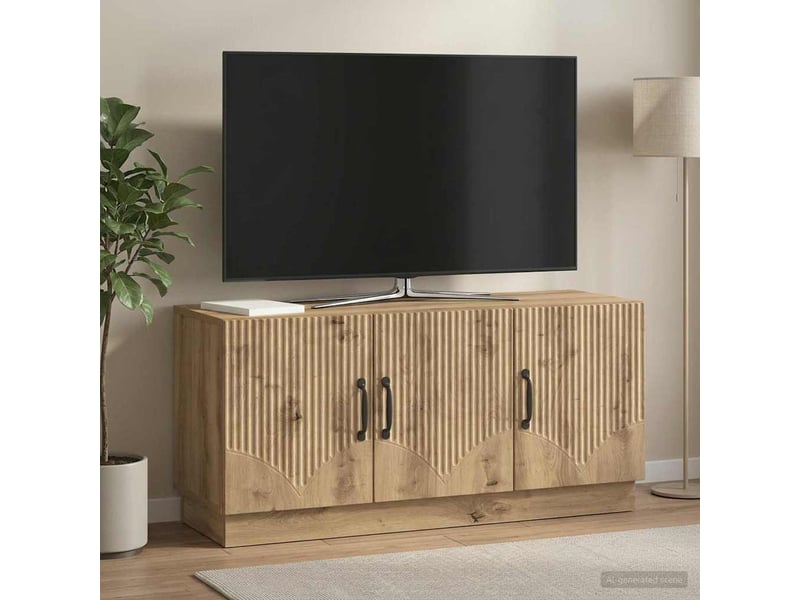 Meuble tv - banc tv - meuble de rangement 99 x 34,5 x 47 cm chêne artisanal bois d'ingénierie  - Conforama D