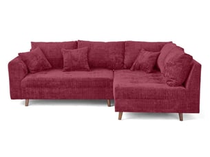 Canapé d'angle droit fixe BESTMOBILIER RUNE 4 places Velours Prune