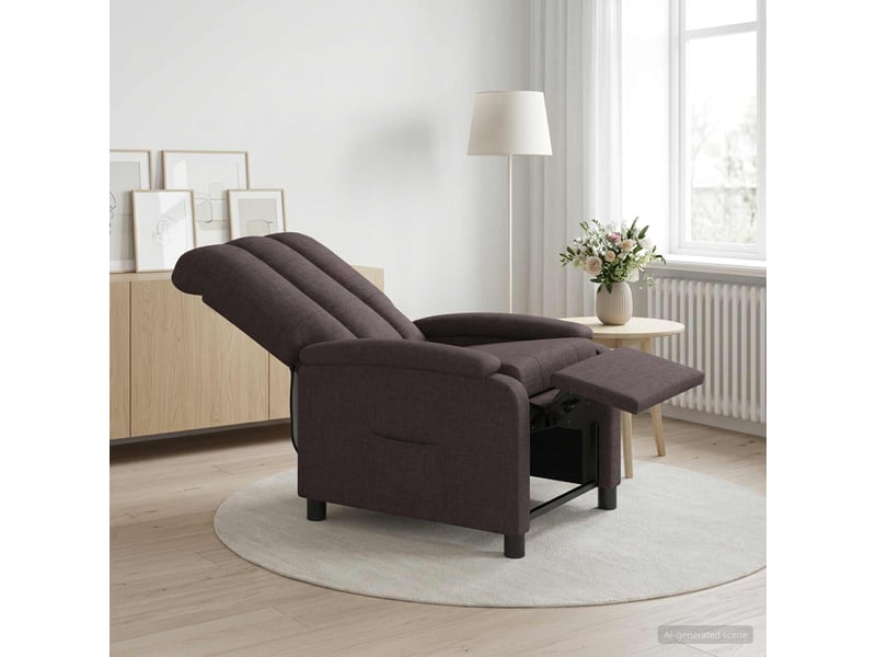  Vidaxl fauteuil inclinable marron foncé tissu  - Conforama B